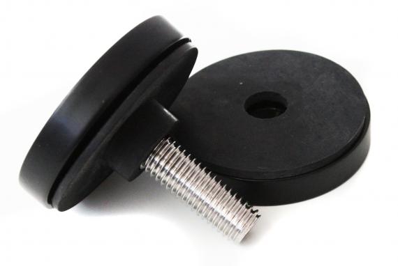 Foto Adaptador de vidrio Ø 50/8 mm M10, AISI 304, RAL 9005 mate