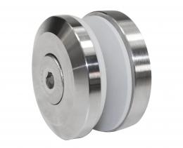 Adaptador de vidrio 50/8 mm rosca M10, AISI 304, SATINADO.