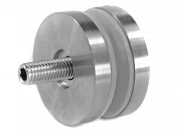 Adaptador de vidrio 50/8 mm rosca M12, AISI 304, SATINADO.