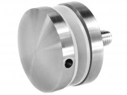 Adaptador de vidrio 50/8 mm rosca M12, AISI 304, SATINADO.