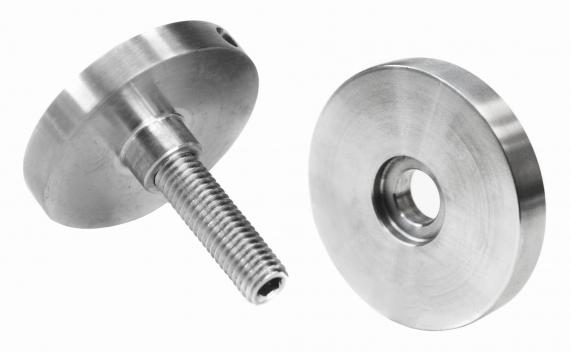 Foto Adaptador de vidrio 50/8mm orificio 10,5mm, AISI 316, SATINADO