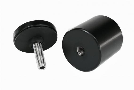 Foto Adaptador de vidrio Ø 50 mm, dist. 50 mm, roscado, AISI 304, RAL 9005 mate