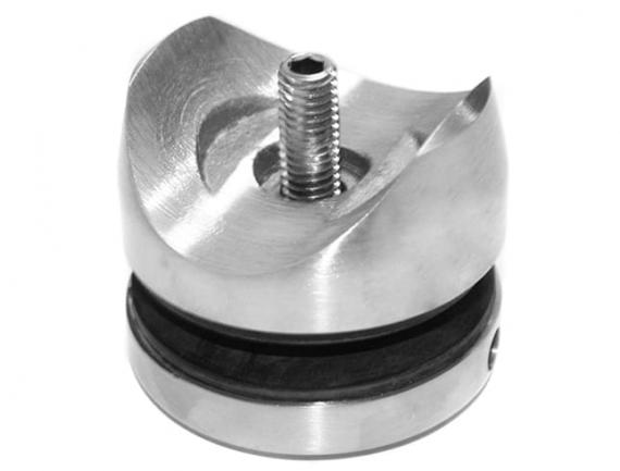 Foto Adaptador de vidrio 50 mm para tubo Ø42,4 mm, orificio 10,5 mm, AISI 304, SATINADO