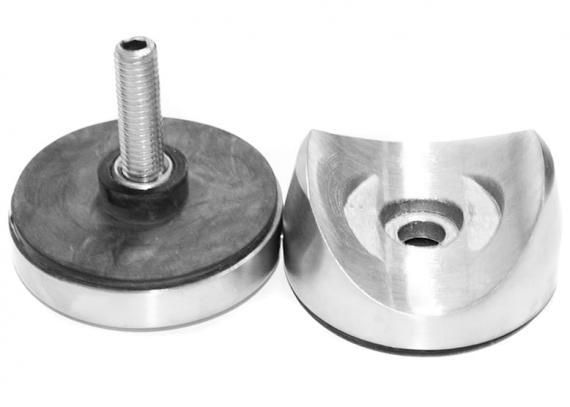 Foto Adaptador de vidrio 50 mm para tubo Ø42,4 mm, orificio 10,5 mm, AISI 304, SATINADO