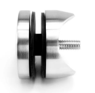 Foto Adaptador de vidrio 50 mm para tubo Ø42,4 mm, orificio 10,5 mm, AISI 304, SATINADO