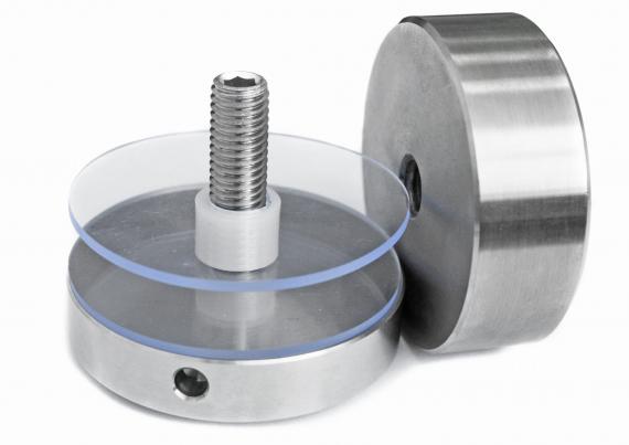 Foto Adaptador de vidrio Ø 60 mm, dist. 20 mm, AISI 304, SATINADO