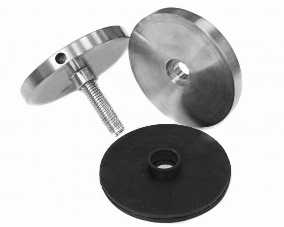 Foto Adaptador de vidrio Ø70mm M10, esp. 8mm, AISI 304, SATINADO