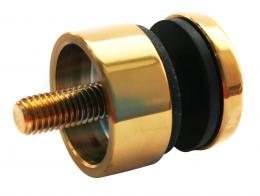 Adaptador de vidrio fi 30/13 mm M8, AISI 304, DORADO Pulido