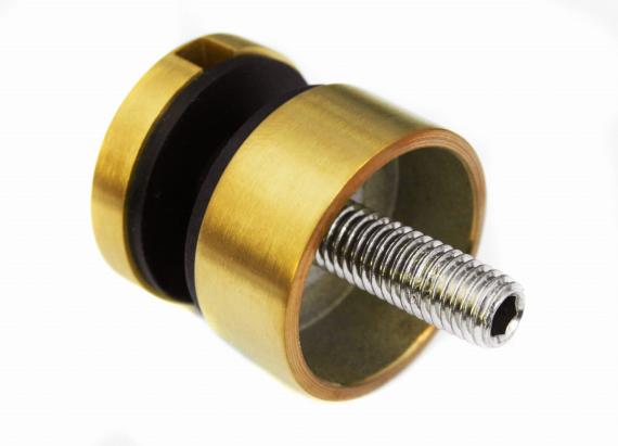 Foto Adaptador de vidrio fi 30/13 mm M8, AISI 304, DORADO SATINADO