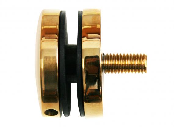 Foto Adaptador de vidrio fi 50/8 mm M10, AISI 304, DORADO Pulido