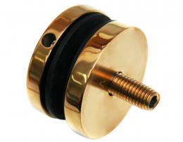 Adaptador de vidrio fi 50/8 mm M10, AISI 304, DORADO Pulido