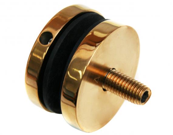 Foto Adaptador de vidrio fi 50/8 mm M10, AISI 304, DORADO Pulido