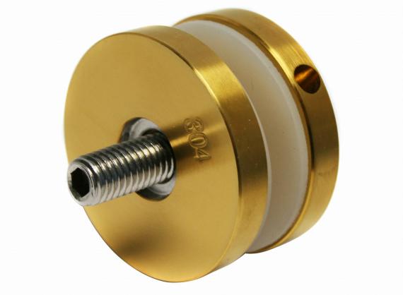 Foto Adaptador de vidrio fi 50/8 mm M10, AISI 304, DORADO SATINADO