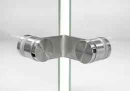 Adaptador de vidrio para 90°, rótula 30 mm, AISI 304, SATINADO