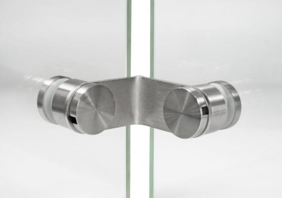 Foto Adaptador de vidrio para vidrio 90°, rótula 30 mm, AISI 304, SATINADO