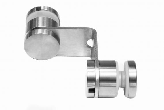 Foto Adaptador de vidrio para vidrio 90°, rótula 30 mm, con orificio de montaje Ø10,5 mm, AISI 304, SATINADO