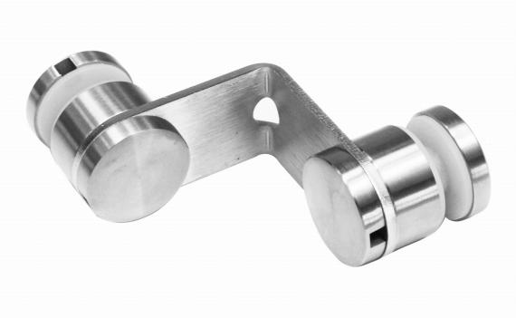 Foto Adaptador de vidrio para vidrio 90°, rótula 30 mm, con orificio de montaje Ø10,5 mm, AISI 304, SATINADO