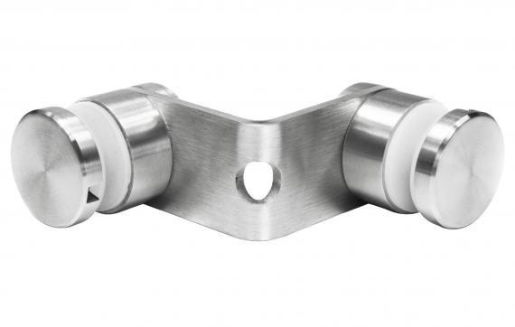 Foto Adaptador de vidrio para vidrio 90°, rótula 30 mm, con orificio de montaje Ø10,5 mm, AISI 304, SATINADO