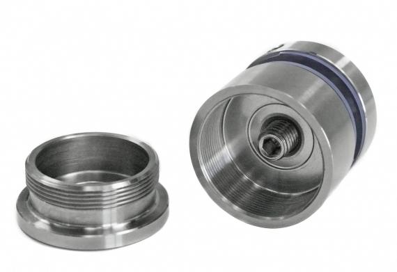 Foto Adaptador para vidrio Ø35/20 mm, distancia regulable M8, AISI 304, SATINADO