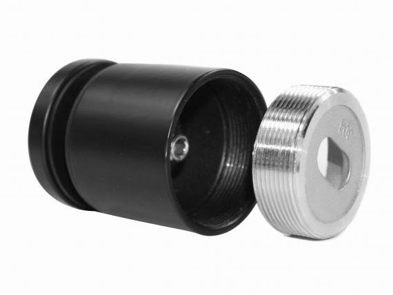 Foto Adaptador para vidrio Ø50/50 mm, distancia regulable, AISI 304, RAL 9005 MATE