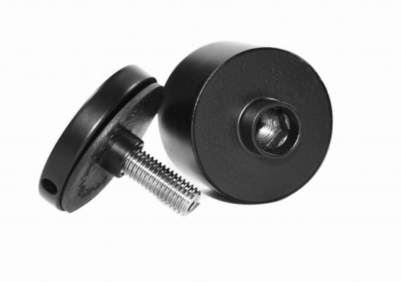 Foto Adaptador para vidrio Ø50/50 mm, distancia regulable, AISI 304, RAL 9005 MATE