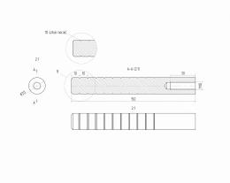 Anclaje de acero fi 20x1500 mm rosca M10