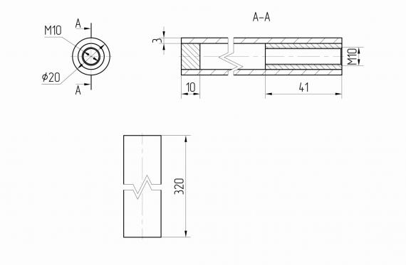 Foto Anclaje de acero fi 20x320 mm rosca M10