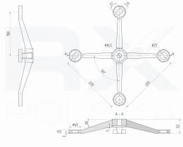 Araña HEAVY de cuatro vías, AISI 316, SATINADO