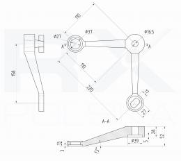 Araña HEAVY de dos vías 90°, AISI 316, SATINADO