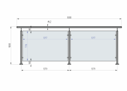 Barandilla de vidrio con postes
