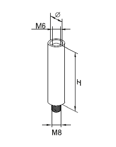Foto Barra fija 14x75mm, AISI 304, SATINADO