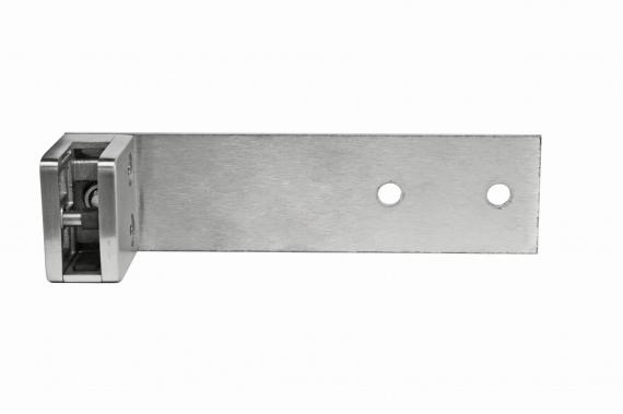 Foto Barra plana para balcón francés 175x45x3/45x45mm con placa de seguridad, AISI 304, SATINADO