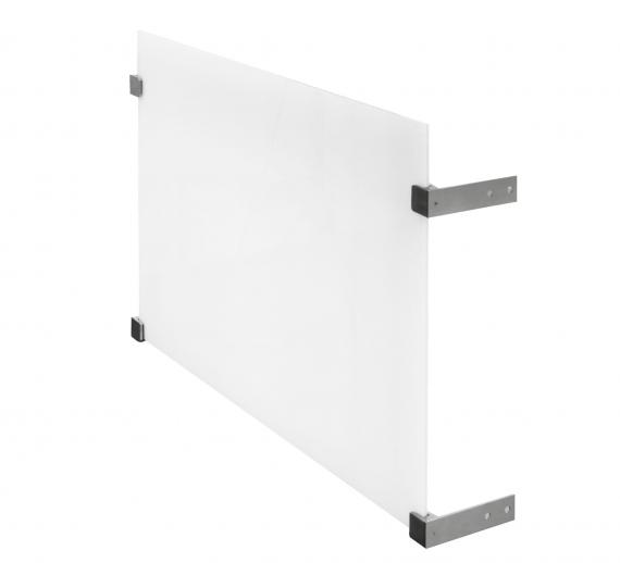 Foto Barra plana para balcón francés 175x45x3/45x45mm con placa de seguridad, AISI 304, SATINADO