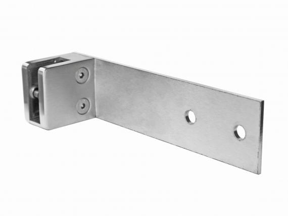 Foto Barra plana para balcón francés 175x45x3/45x45mm con placa de seguridad, AISI 304, SATINADO