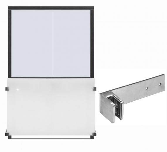 Foto Barra plana para balcón francés 175x45x4/45x45mm, AISI 304, SATINADO