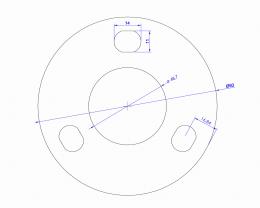 Base para soldar 48,3x93x4 mm, AISI 304, EN BRUTO.