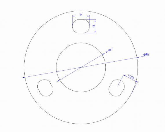 Foto Base para soldar 48,3x93x4 mm, AISI 304, EN BRUTO.