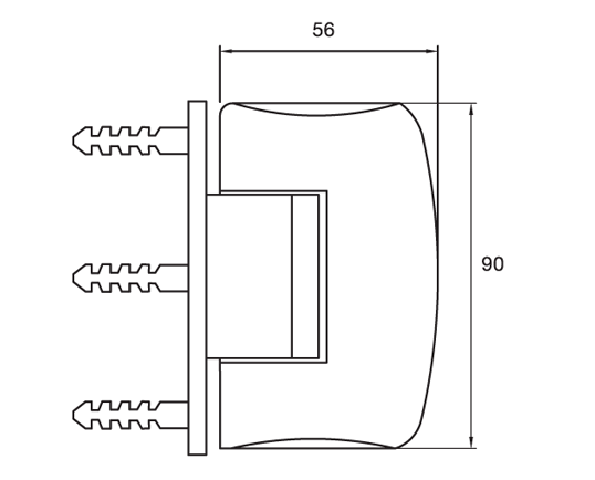 Foto Bisagra pared/cristal LATÓN, Pulido