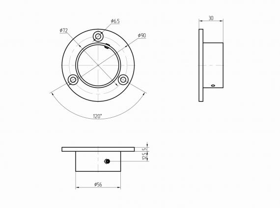 Foto Brida de montaje para tubo Ø 50,8 mm, AISI 304, SATINADA