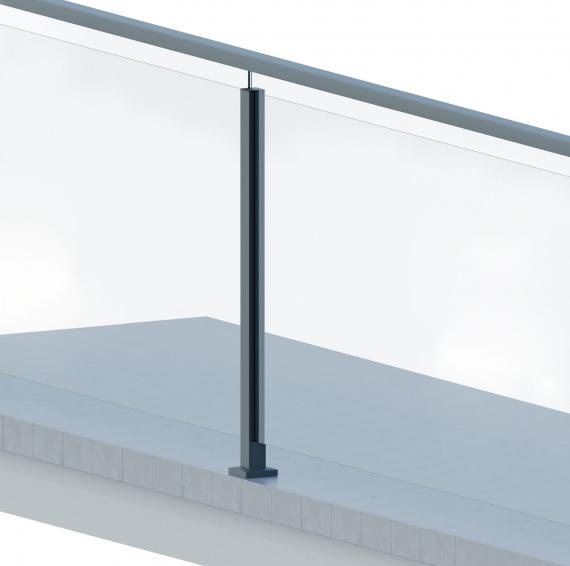 Foto Poste ranura 55x50mm CONEXIÓN, ALUMINIO EN BRUTO