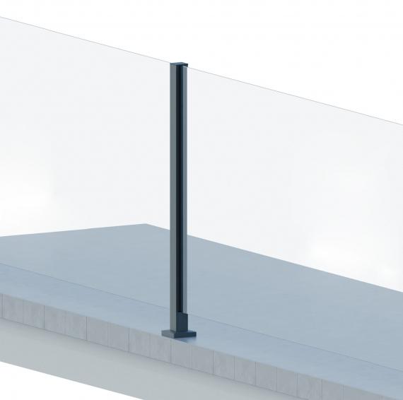 Foto Poste ranura 55x50mm CONEXIÓN con tapa, ALUMINIO EN BRUTO