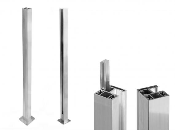 Foto Poste ranura 55x50mm DERECHO, ALUMINIO EN BRUTO