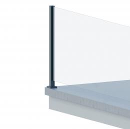 Poste ranura 55x50mm DERECHO con tapa, ALUMINIO EN BRUTO