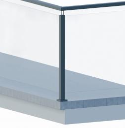 Poste ranura 55x50mm ESQUINA, ALUMINIO EN BRUTO