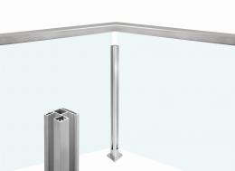 Poste ranura 55x50mm ESQUINA, ALUMINIO EN BRUTO