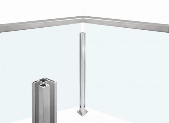 Foto Poste ranura 55x50mm ESQUINA, ALUMINIO EN BRUTO