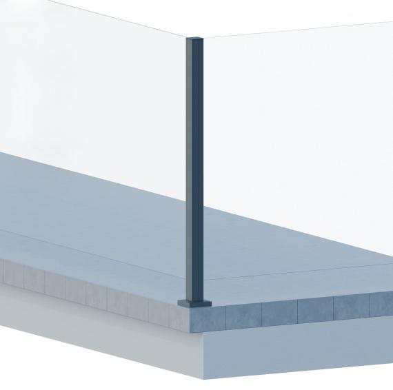 Foto Poste ranura 55x50mm ESQUINA con tapa, ALUMINIO EN BRUTO