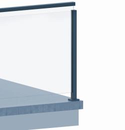 Poste ranura 55x50mm IZQUIERDO, ALUMINIO EN BRUTO