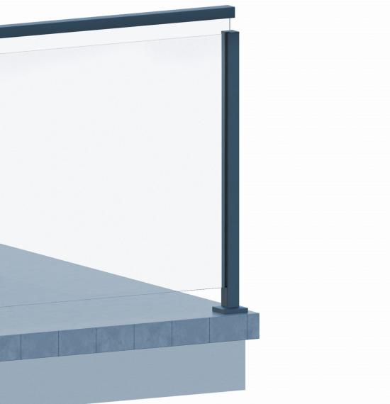 Foto Poste ranura 55x50mm IZQUIERDO, ALUMINIO EN BRUTO