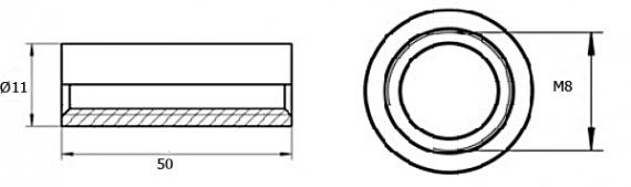 Foto Casquillo redondo M8x50